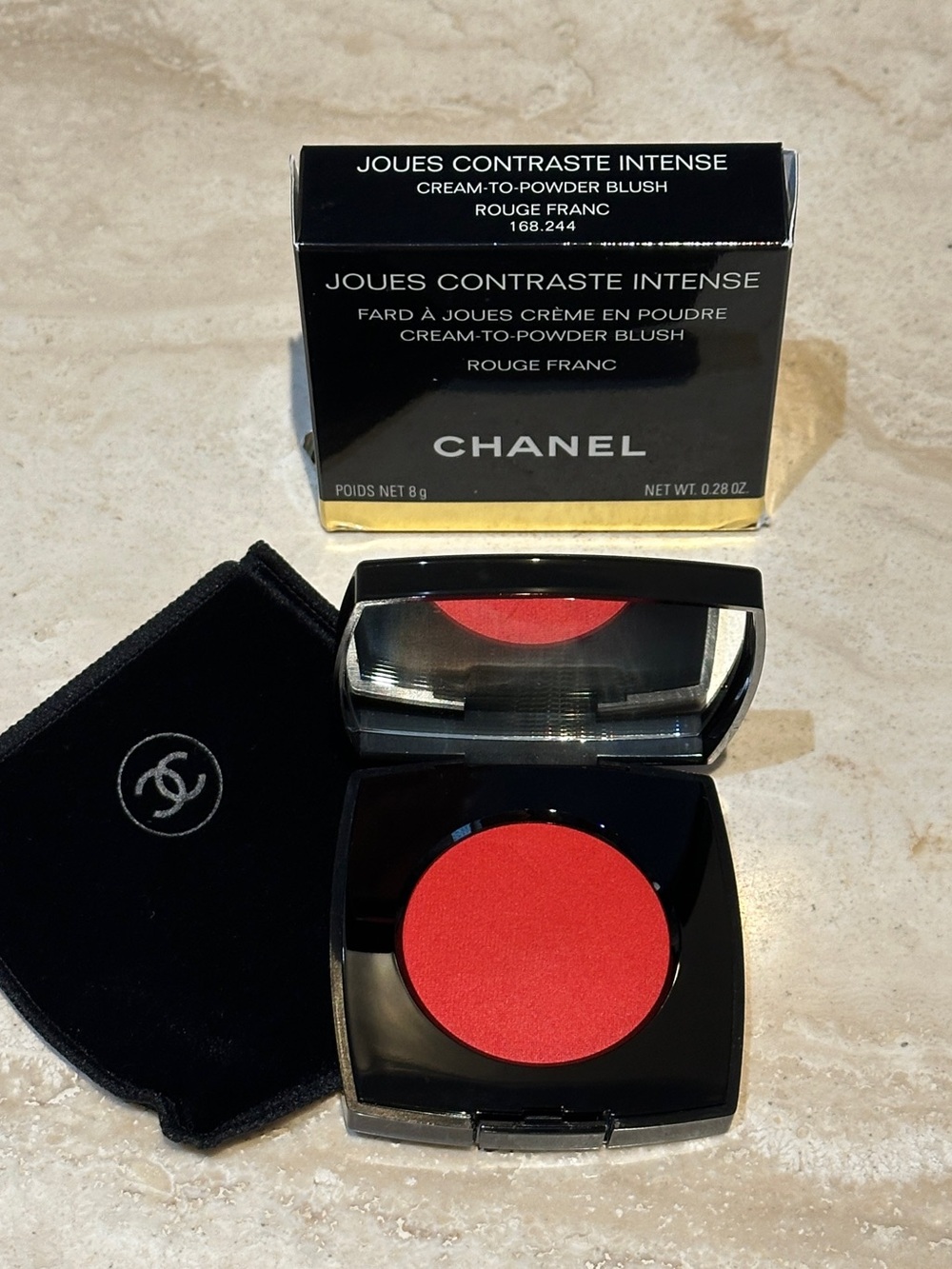 CHANEL JOUES CONTRASTE INTENSE Cream-to-Powder Blush - ROUGE FRANC